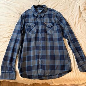 DIXXON Navy and Light Blue Plaid Men's Shirt